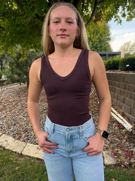 Vintage Reversible Ribbed Tank Top