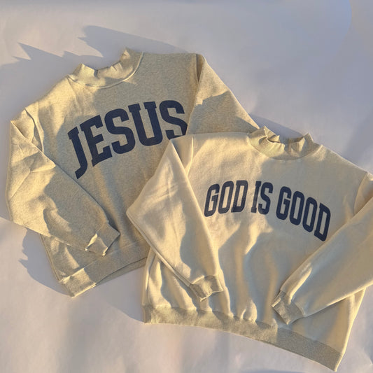 JESUS & GOD IS GOOD Reversible Sweatshirt
