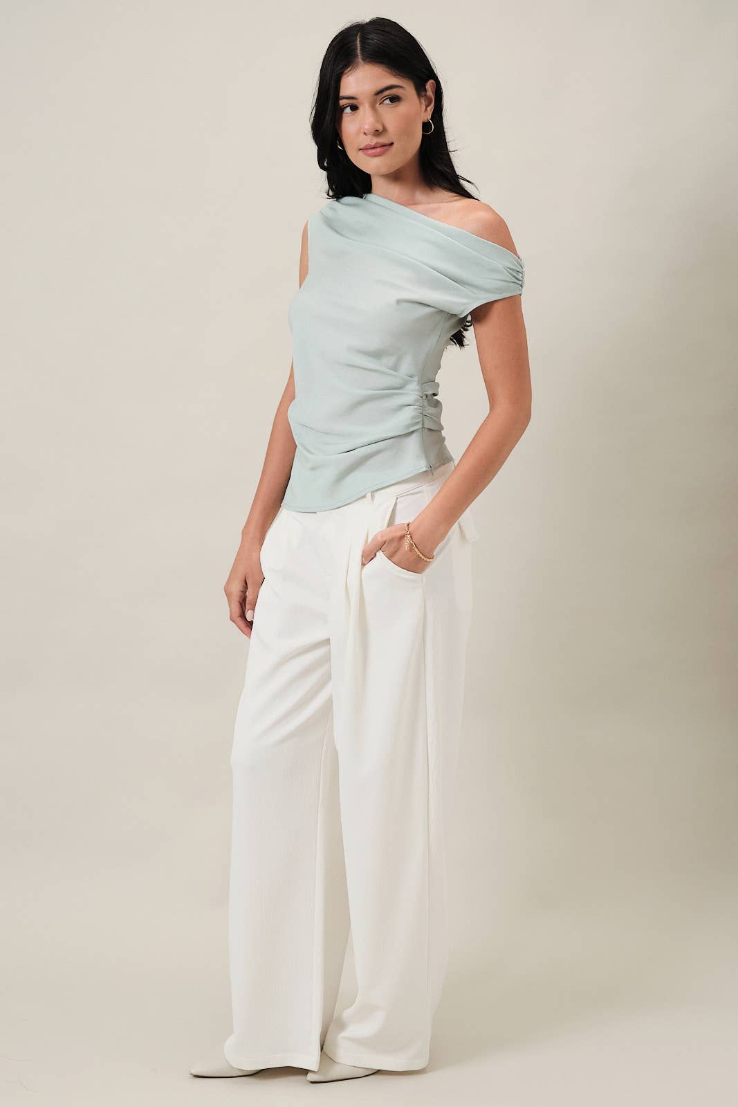 Draped One Shoulder Top
