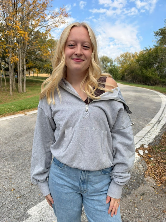 Mineral Wash Half-Zip Sweatshirt